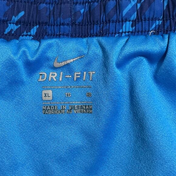 Nike Athletic Shorts Youth Girls XL Blue Tempo All Over Print Running Gym 805574 - Picture 3 of 12